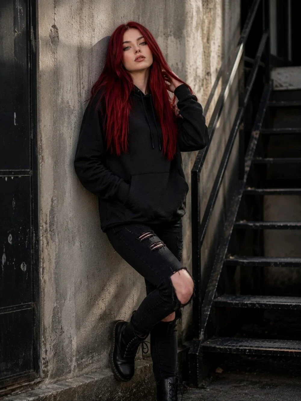 Alo Black Waffle Knit Pullover Hoodie Medium? Minimalist Athleisure CC